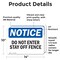 Signmission Do Not Enter Stay Off Fence OSHA Notice Sign, Vinyl Decal, 14in W x 10in L, 2PK OS-2PACK-NS-D-1014-L-11221 - alternate 3